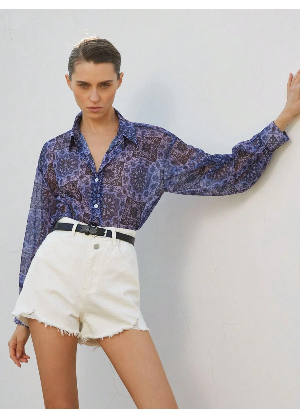 Фиолетовая блуза SHEIN