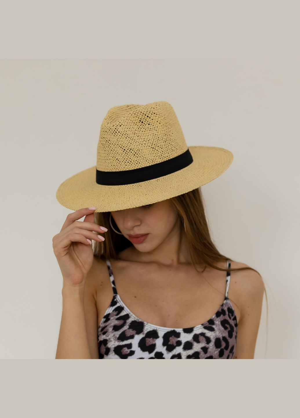 Жіночий літній капелюх Федора MIZO BANG плетений No Brand (293815342)