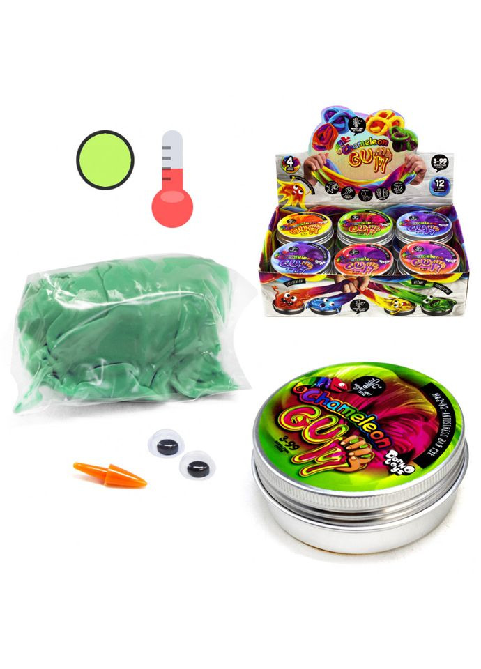 Жвачка для рук "Chameleon Gum" GUM-01-01UС в металлической коробочке Зелено-салатовый Danko Toys (363266705)