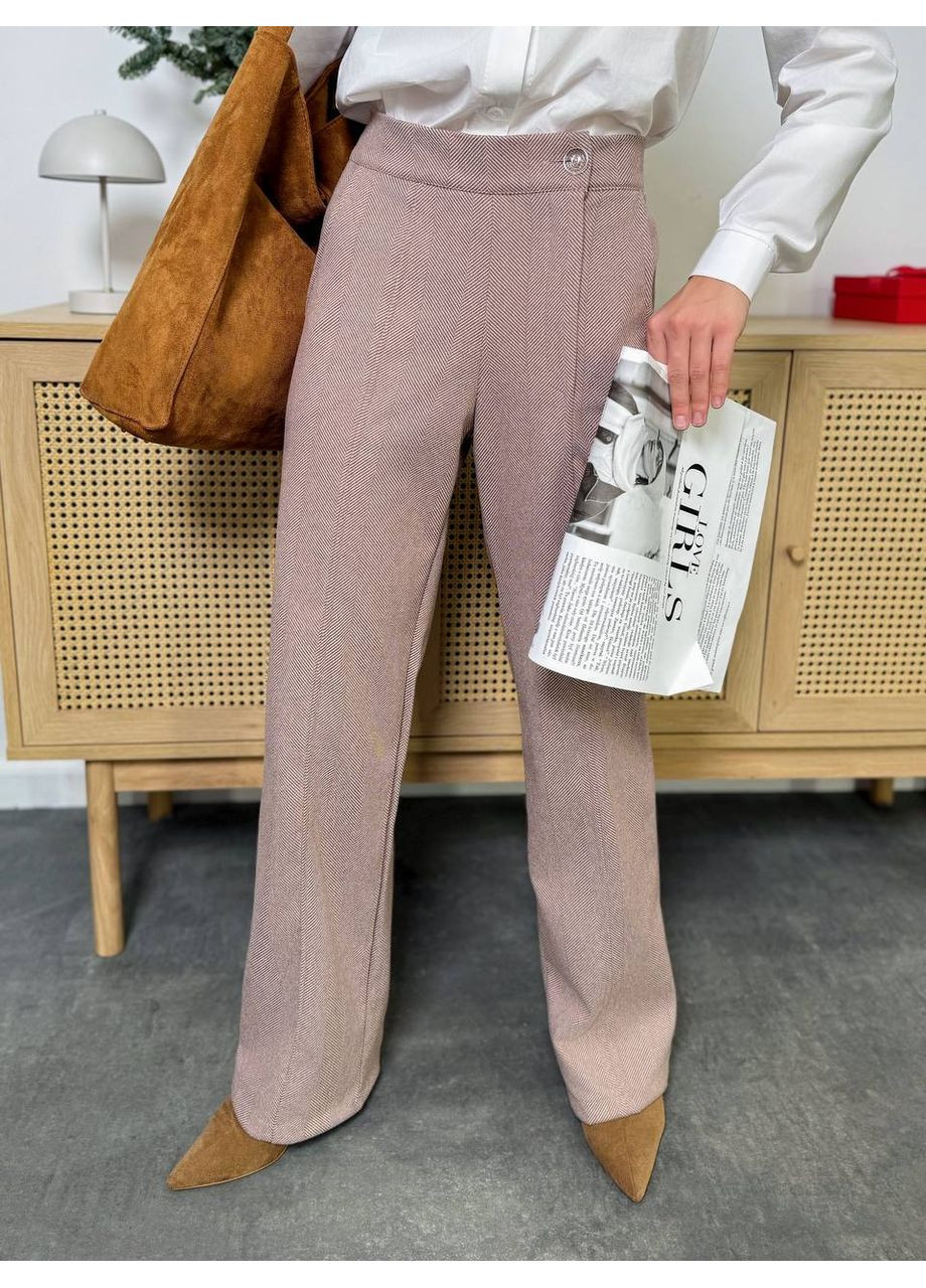 Жіночі брюки з кашеміру «ялинка» — ЗАМІР В ОПИСІ DK/DL Мода без кордонів (370026341)