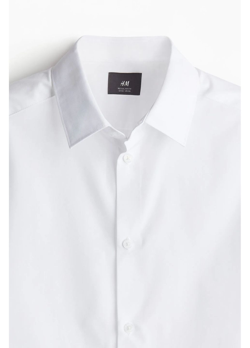 Белая классическая, кэжуал рубашка однотонная H&M