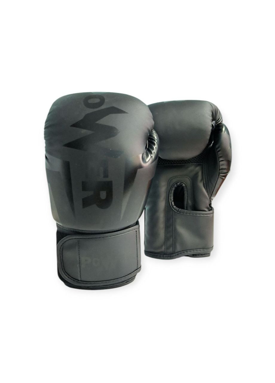 Рукавички боксерські POWER чорні 12 унцій Q116-Black-12 SNS (361034091)