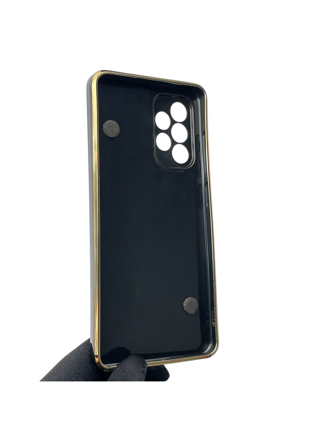 Чехол для телефона Galaxy A52 5G (SM-A526) женский с ремешком с украшениями и золотой окантовкой на A52 5г черный gs1 Samsung (366229796)