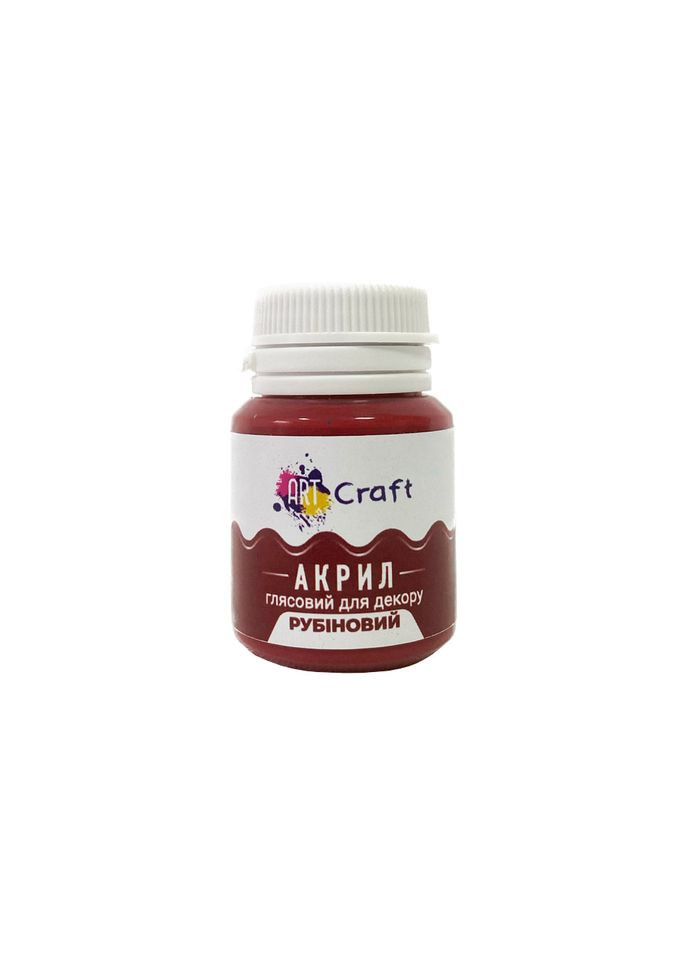 Акрилова фарба глянцева "Рубіновий" 20 мл AG-7529 Art Craft (314823971)