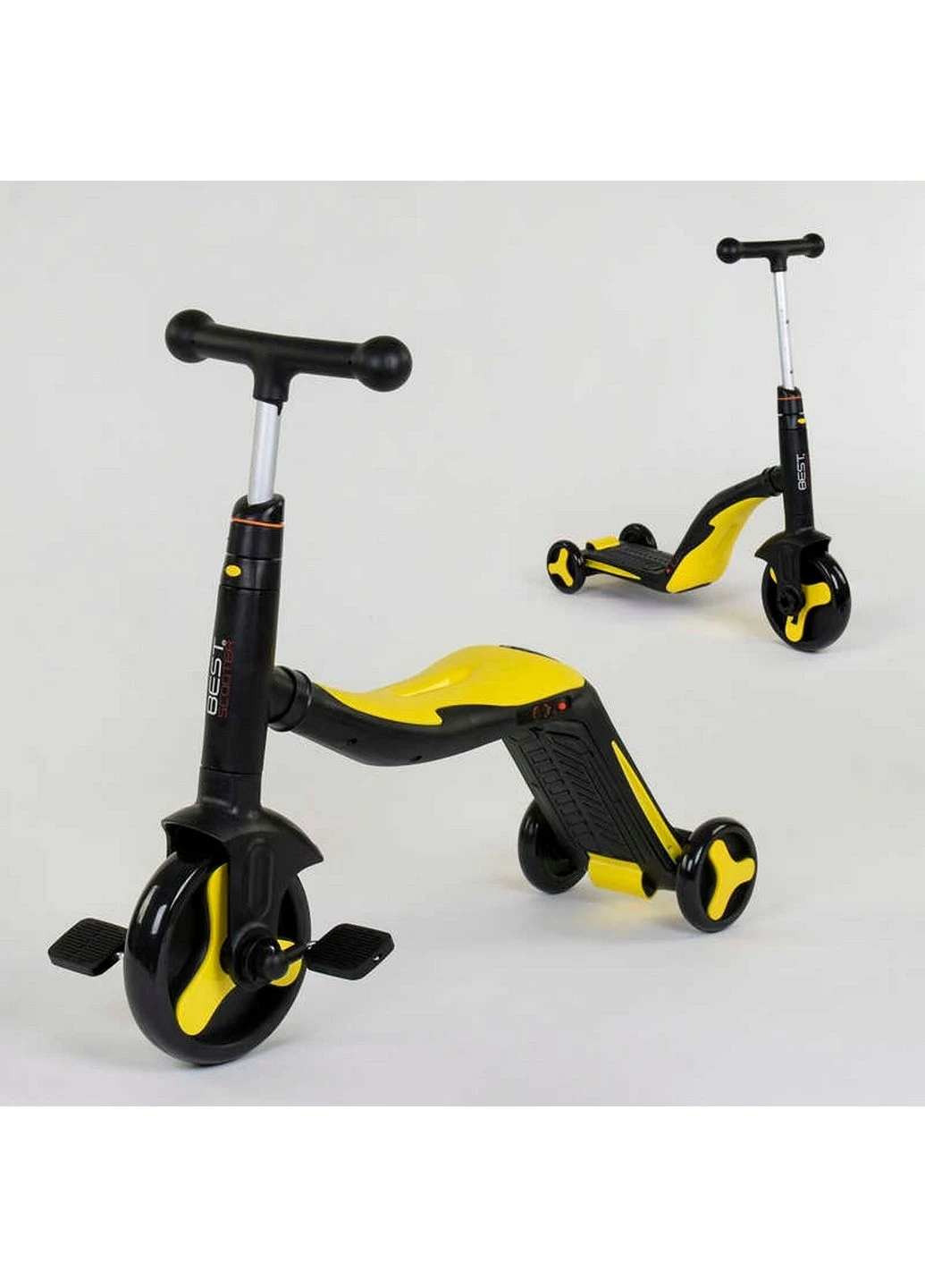 Самокат дитячий 3в1 з PU колесами, світло, музика 72х22х75 см Best Scooter (289462155)