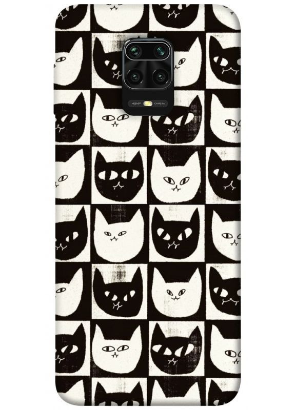 Чохол з принтом для Xiaomi Redmi Note 9s, 9 Pro Max для Сяомі редмі ноте 9С, 9про, 9 про макс Котячі шахи No Brand (338613742)