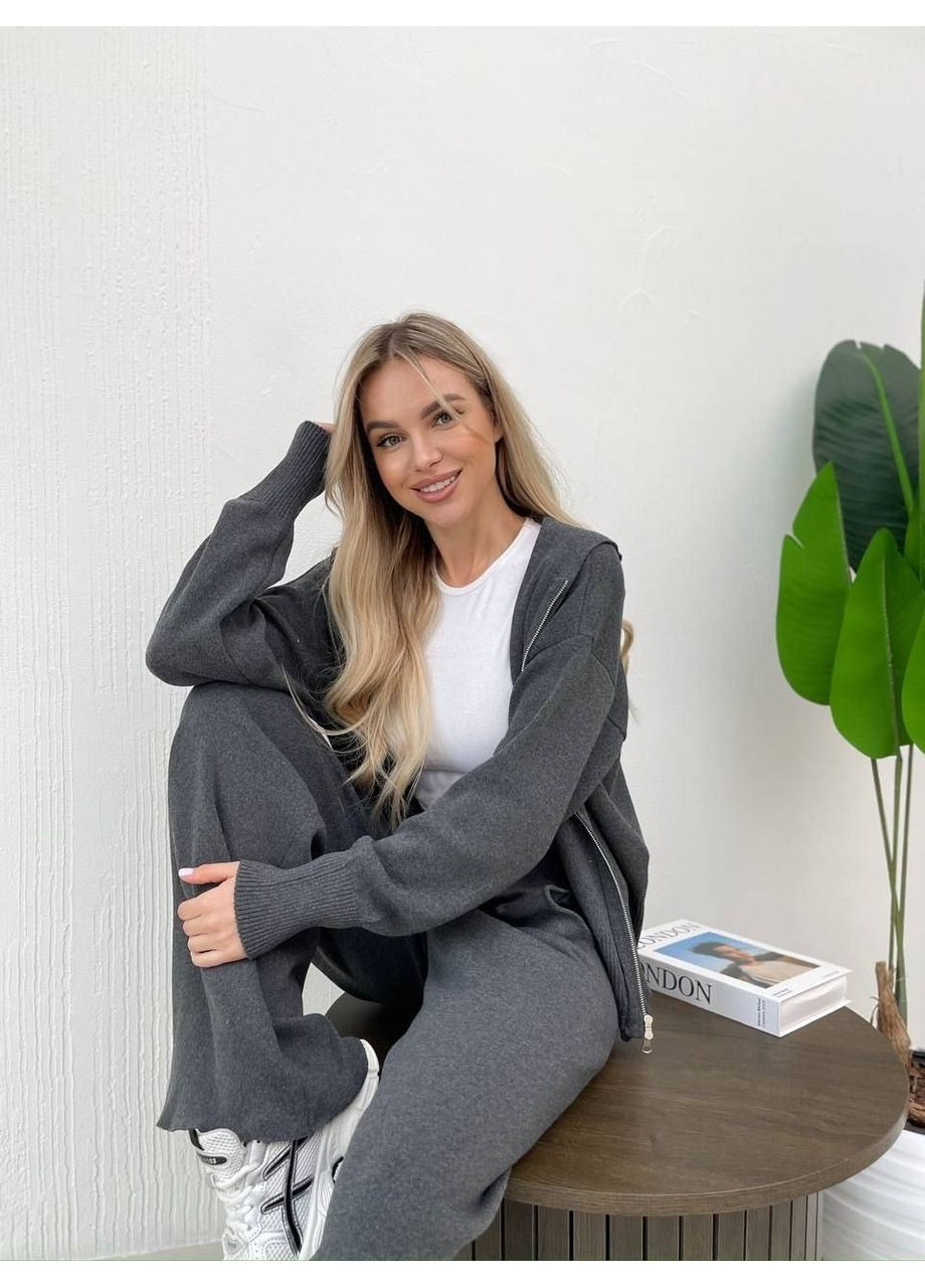 Костюм (джемпер, брюки), цвет Темно-серый Fashion (361668342)