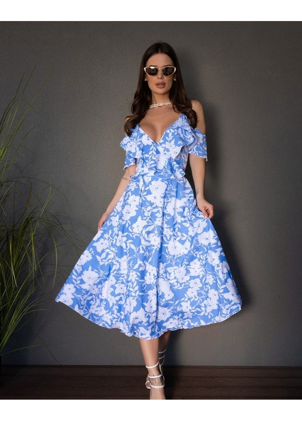 Блакитна повсякденний сукні 14674 блакитний ISSA PLUS