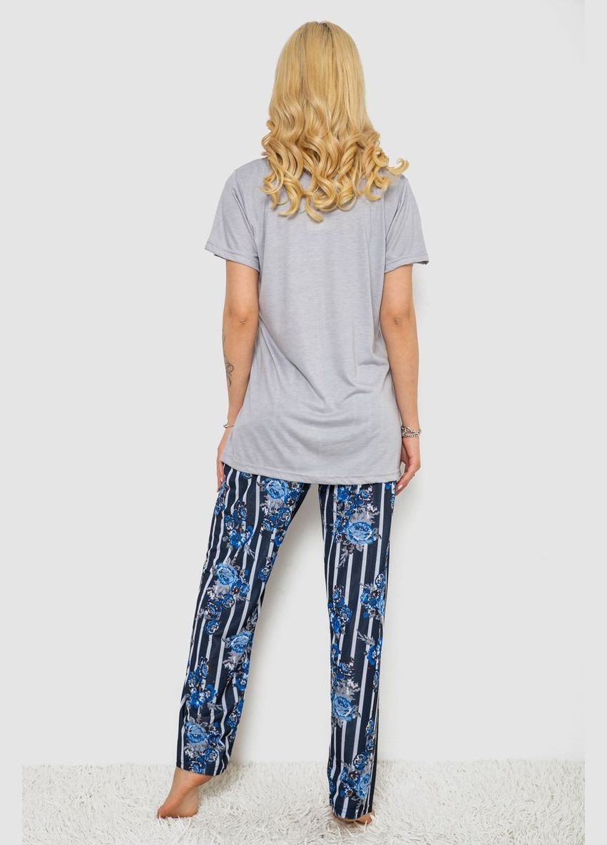 Сіра всесезон жіноча піжама з принтом Fashion