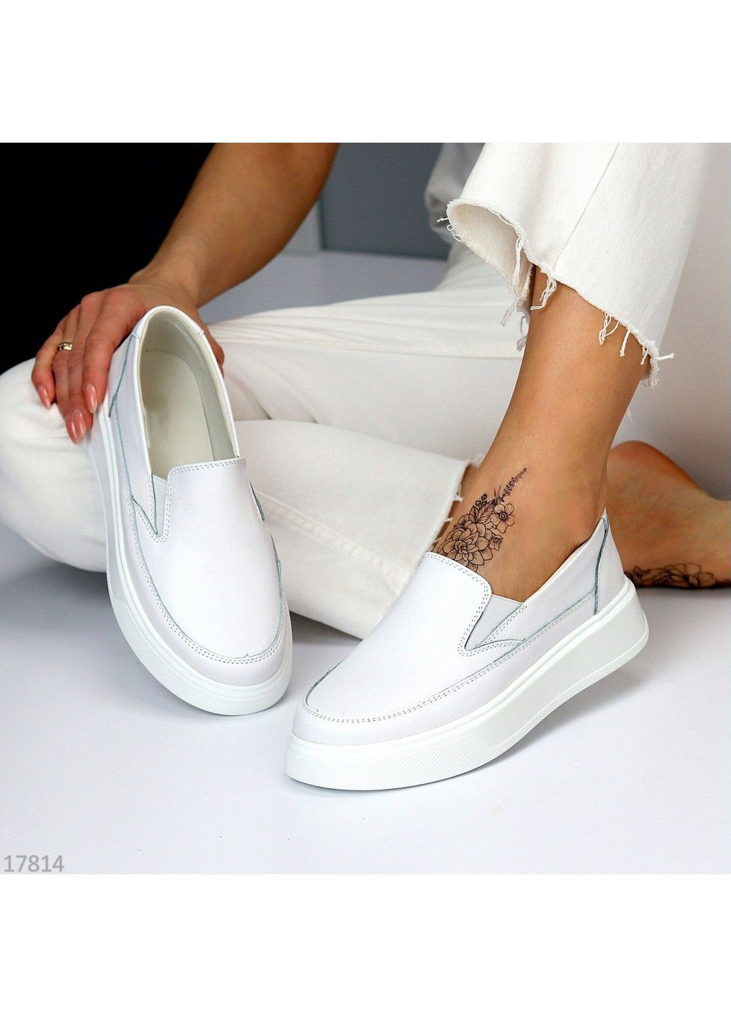 217 Сліпони Шкіряні Білі KDSL (302517746)