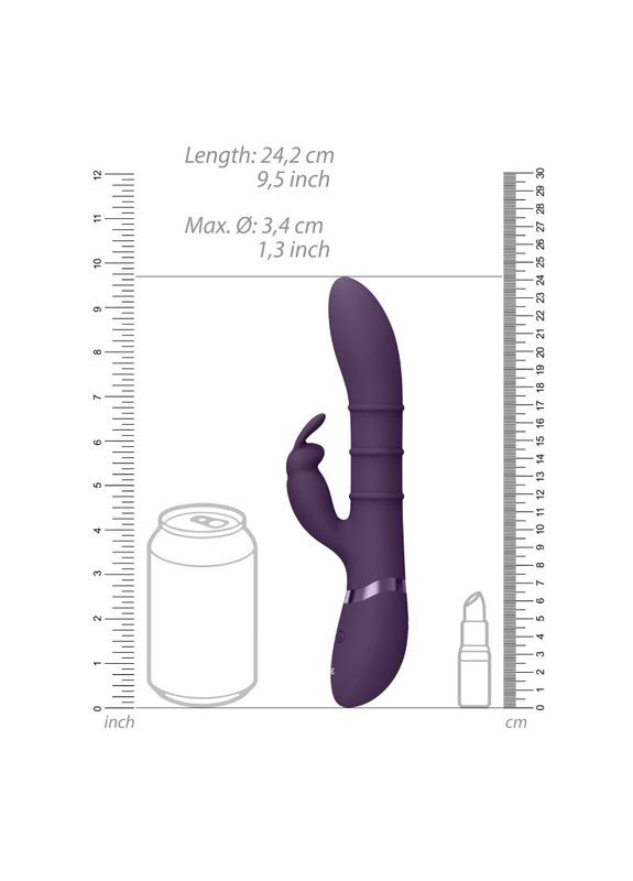 Вібратор-кролик Sora для точок G, U та клітора з багаторежимною стимуляцією і пультом Vive (371389762)