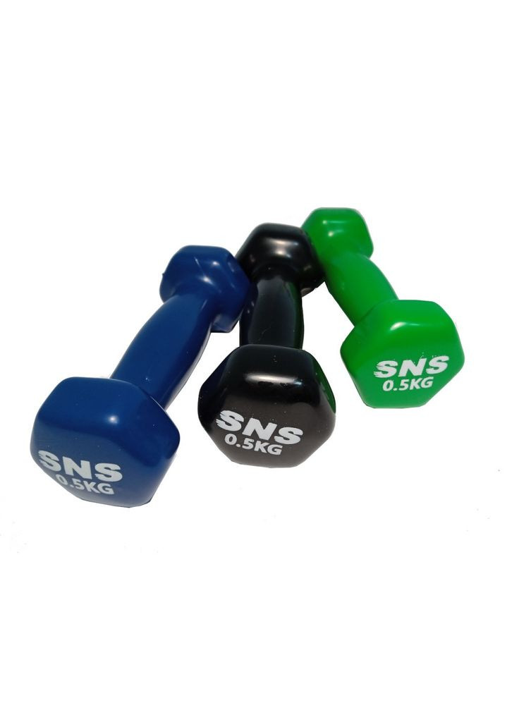 Гантель виниловая 0,5 кг синяя SNS (322528551)