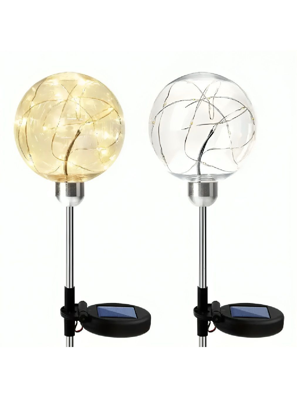 Комплект садовых светильников фонарей шаров на солнечной батарее с теплым белым светом 70 см 20 LED 4 штуки (480701-Prob) Unbranded (340711352)