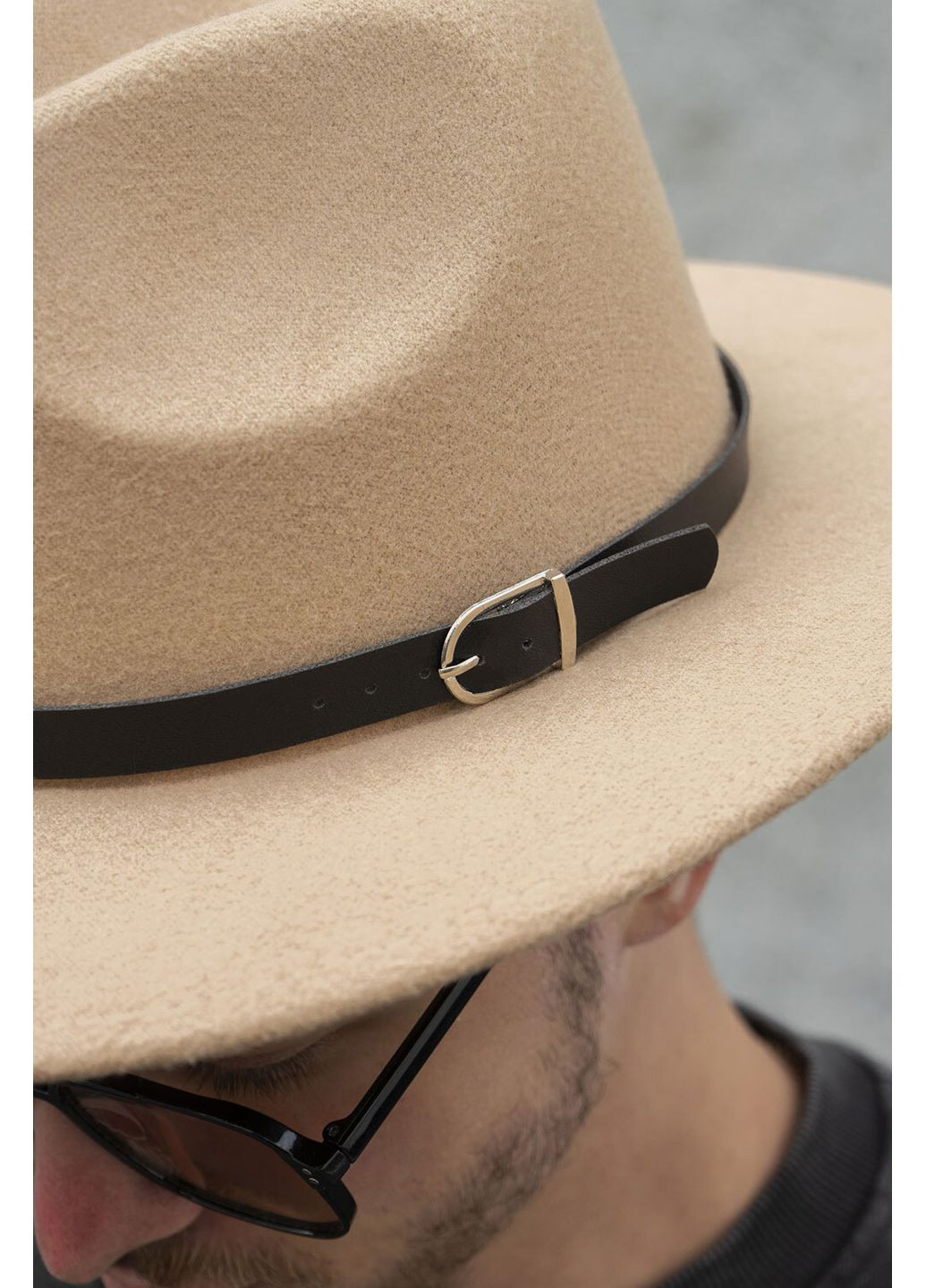 Чоловічий Капелюх Fedora З Ремінцем Beige Without (350619636)