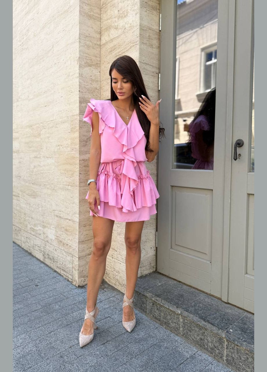 Рожева повсякденний сукня DK/DL Мода без кордонів однотонна