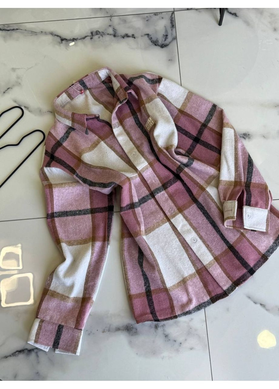 Розовая кэжуал рубашка в клетку MonCher с длинным рукавом