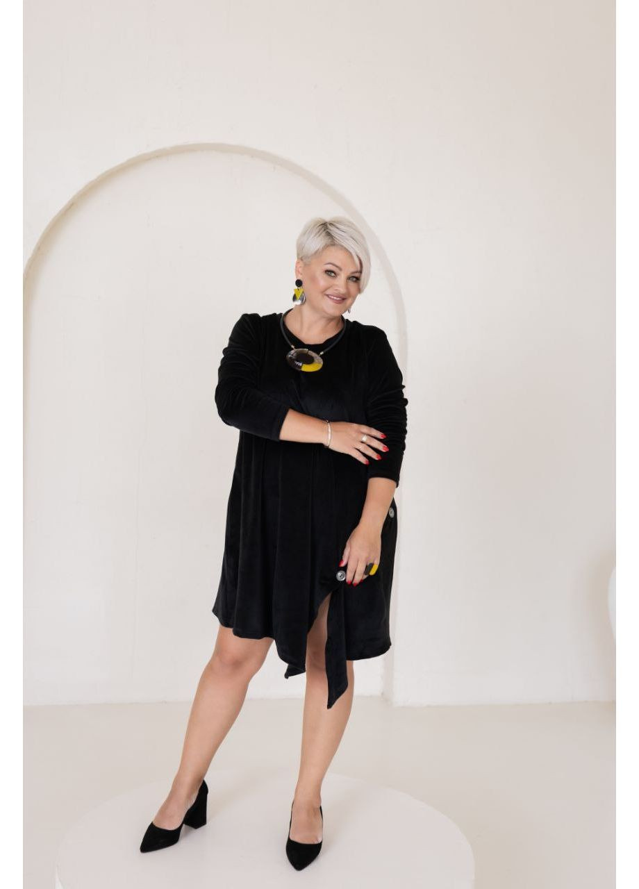 Чорна святковий, вечірня, ділова, кежуал сукня жіноча велюрова Style Point однотонна