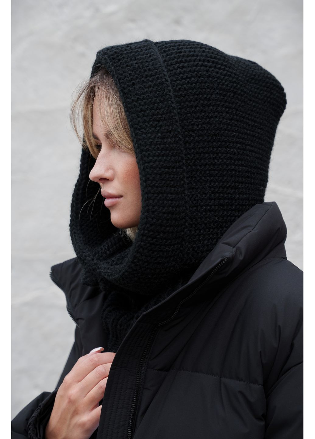 Теплая Шапка Капюшон Вязаный Капор Lisa Without (364670569)