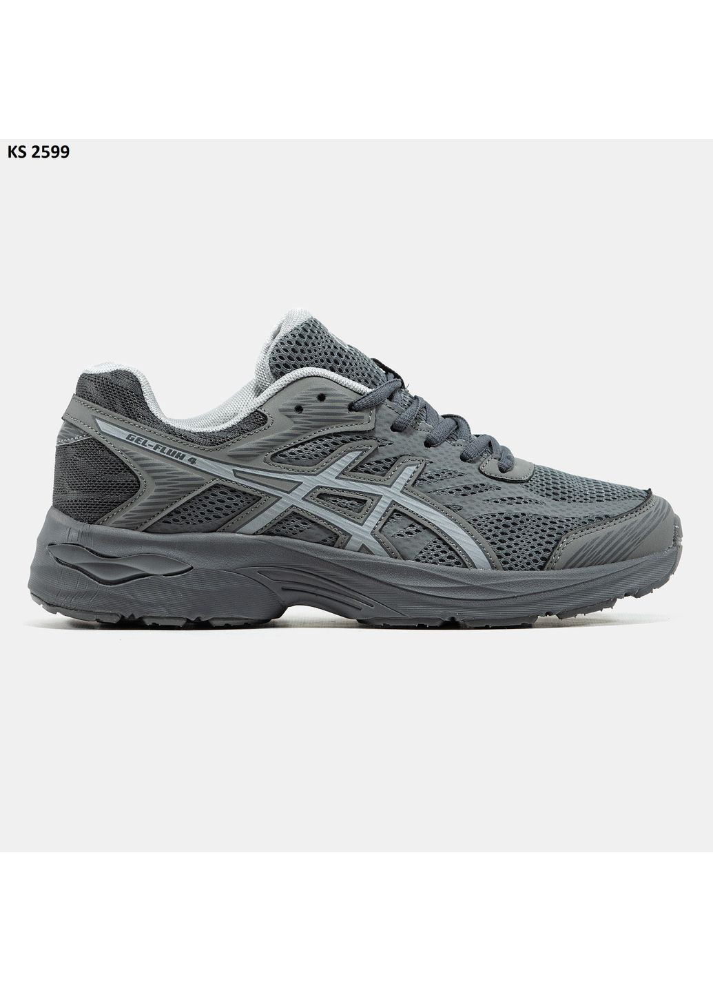 Серые демисезонные кроссовки мужские asics gel-flux 4 gray асикс гель флюкс No Brand