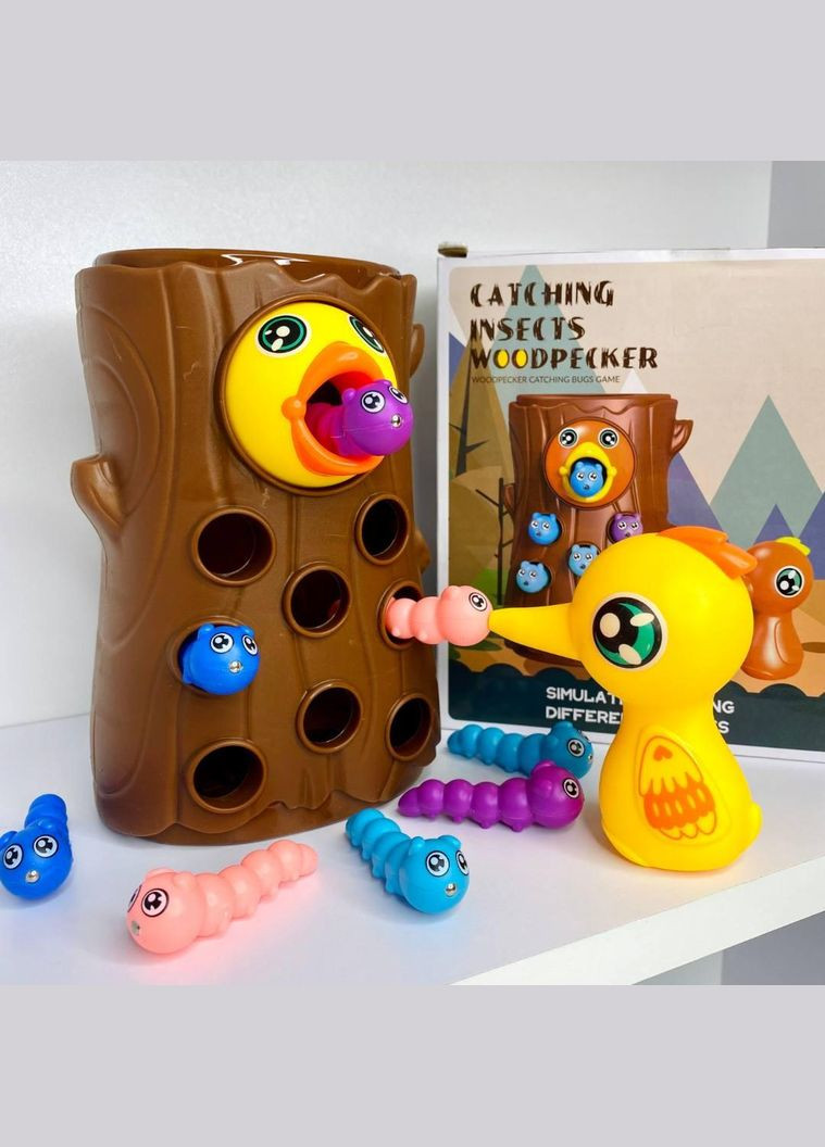 Розвиваюча гра з черв'ячками BWN 008 Нагодуй пташеня черв'ячки на магнітах Fun Game (327217243)