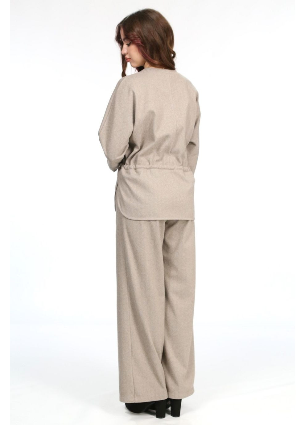 Туника теплая женская 0381 елочка бежевый Актуаль (373638827)