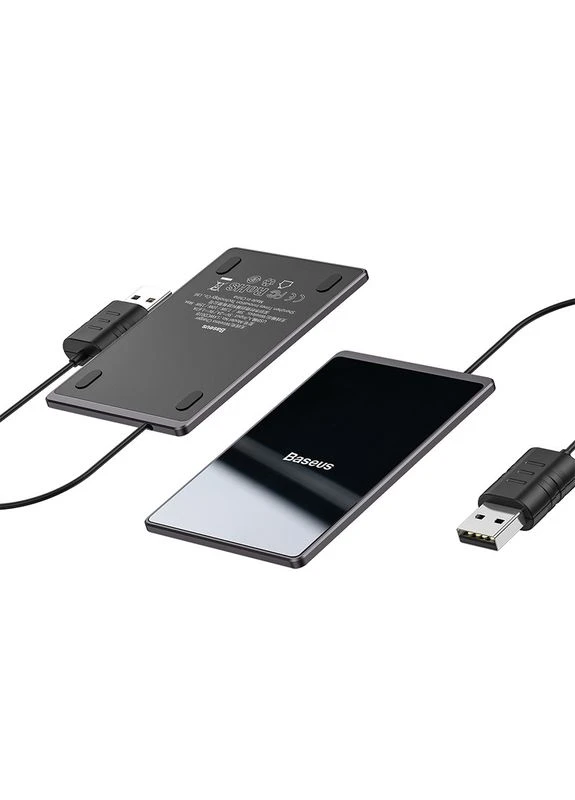 Беспроводная Зарядка QI Card Ultra-thin Wireless Charger |15W| Чорний (WX01B-01) Baseus (337351293)