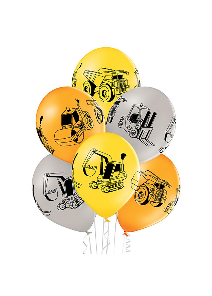 Латексна кулька 12"(30см) з малюнком "Транспорт будівельний"(3103-1389) No Brand (302748368)