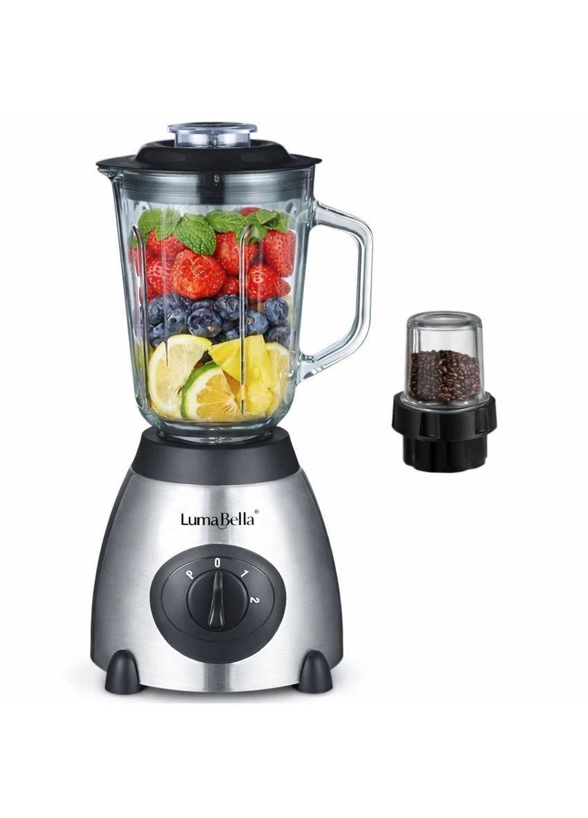 Блендер стаціонарний LB-53023 2в1 1.5 л 1500 Вт Сталевий Luma Bella (392466355)