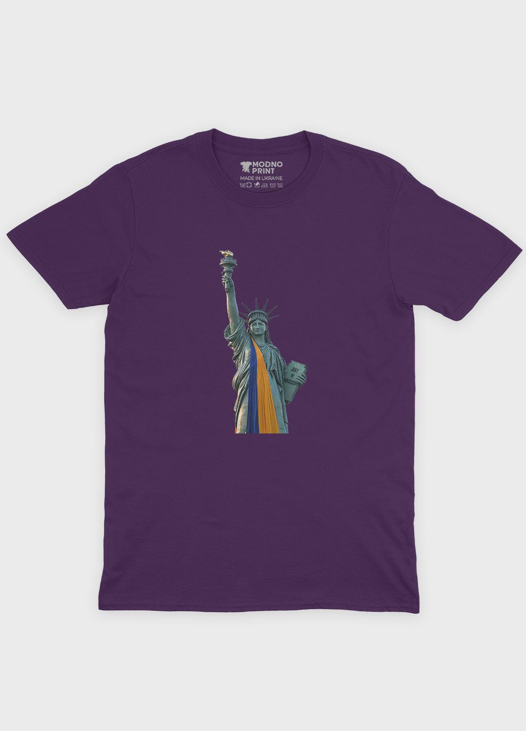 Фіолетова чоловіча футболка з патріотичним принтом (ts001-1-dby-005-1-023) Modno