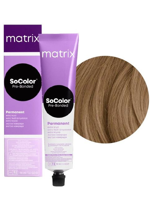 Стійка фарба для фарбування сивого волосся SoColor PreBonded Extra Coverage 506NW темний блондин Matrix (292735998)