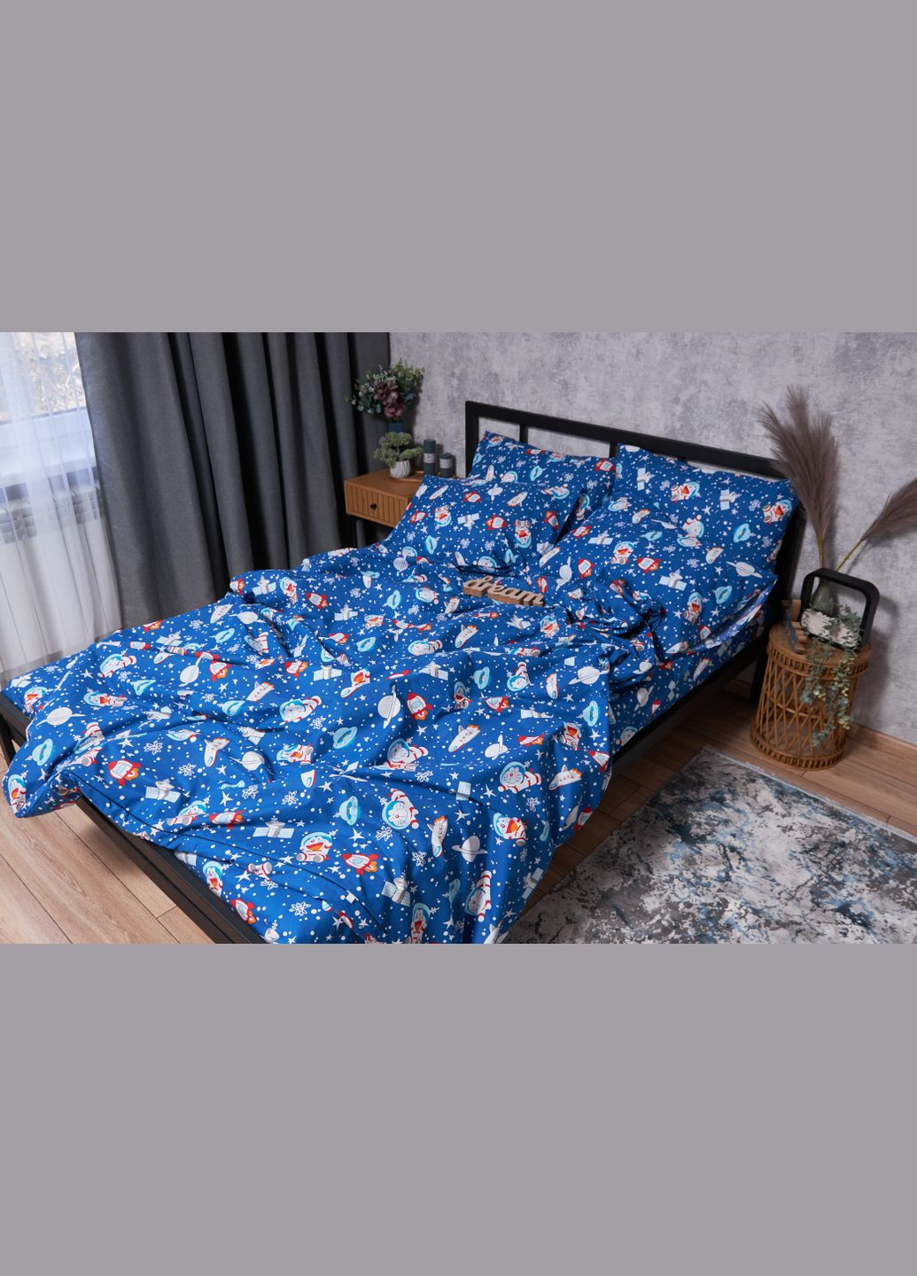 Комплект постельного белья Бязь Gold Люкс «» двуспальный 175х210 наволочки 2х70х70 (MS-820001745) Moon&Star Space Cats (285717798)