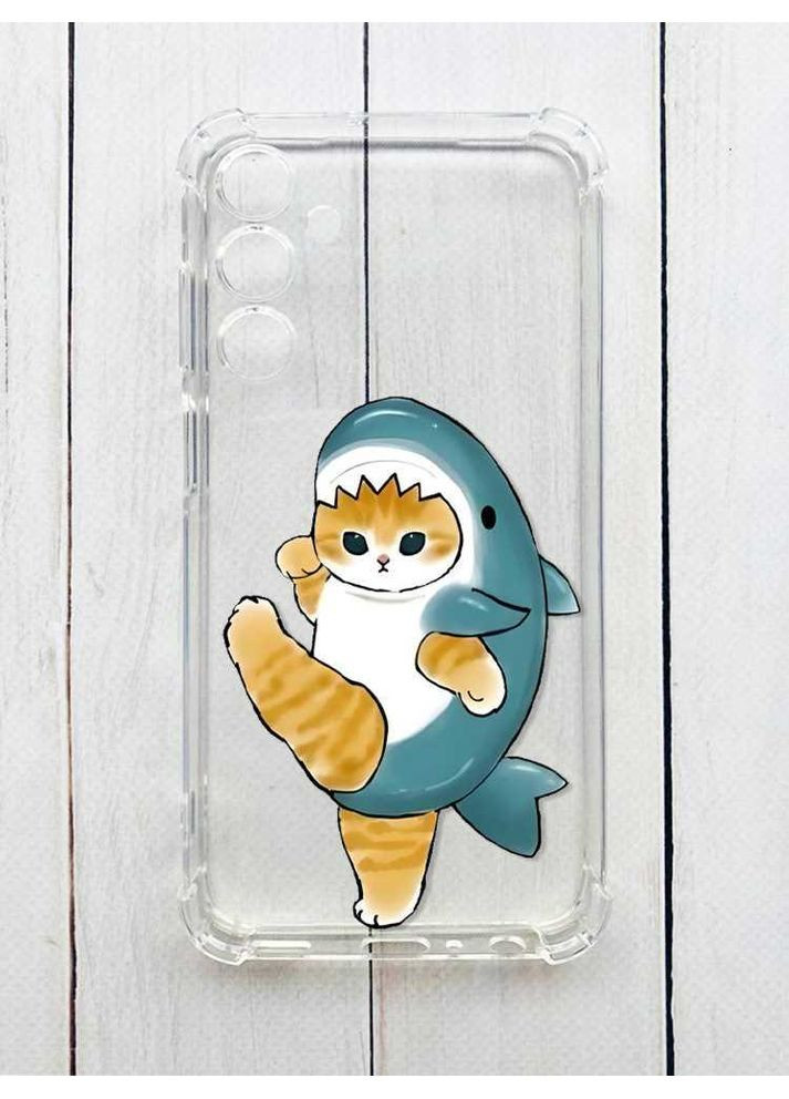 Чехол с утолщенными углами на Samsung Galaxy S24:: Котенок акула (принт 380) CASE CONTROL (360684377)