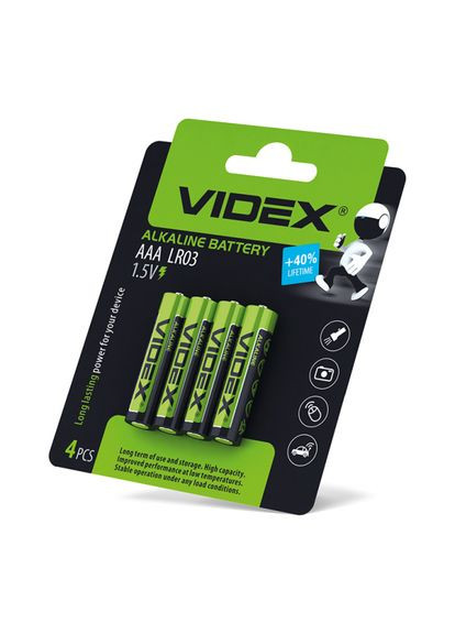 Батарейка щелочная /AAA 4шт Blister Card (/AAA 4pcs BC) Videx LR03 (315831702)