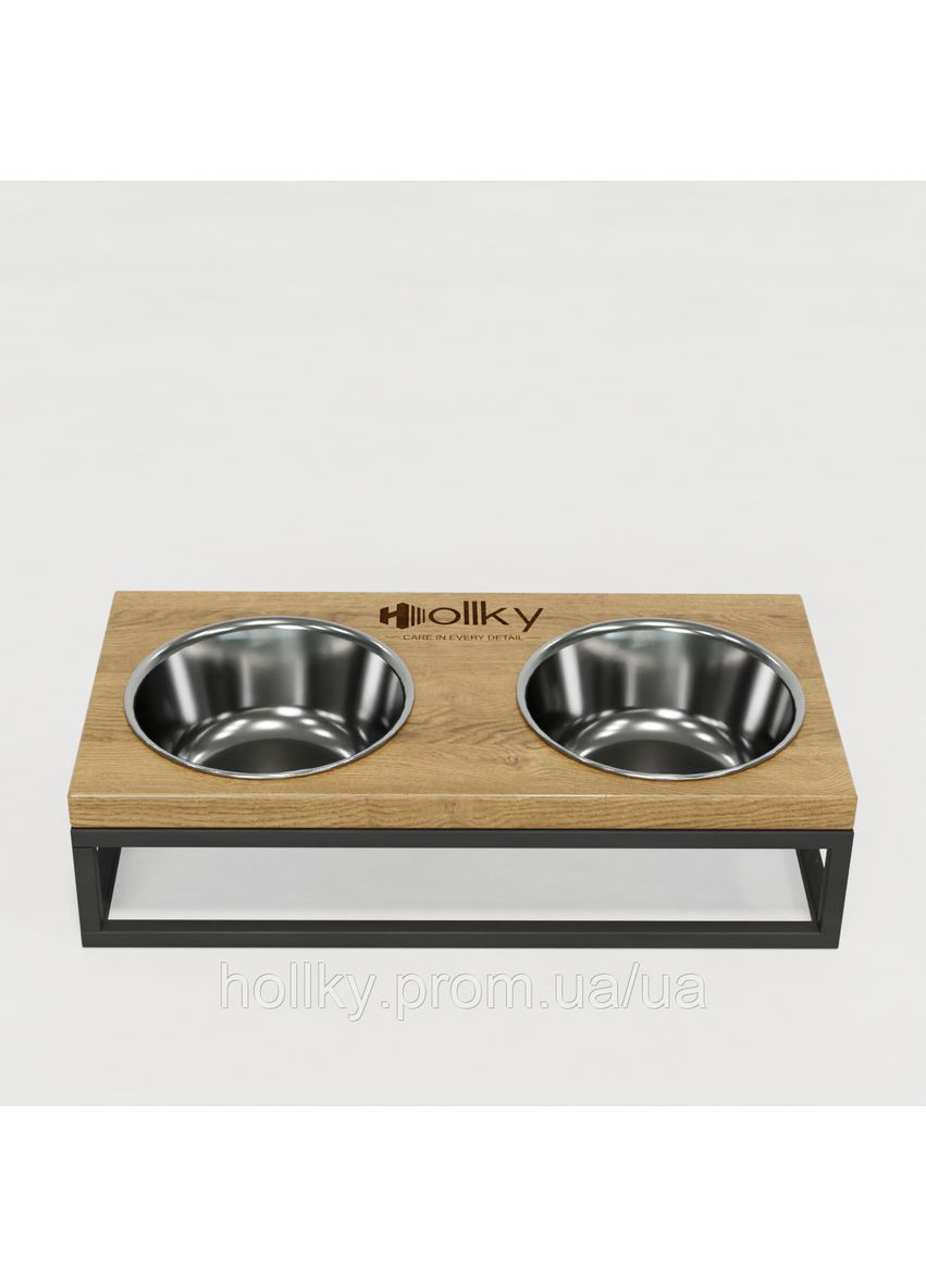Миски на подставке для маленьких собак и кошек Base S (2×0,45 л) BS-36187-GRNT Hollky (365652690)