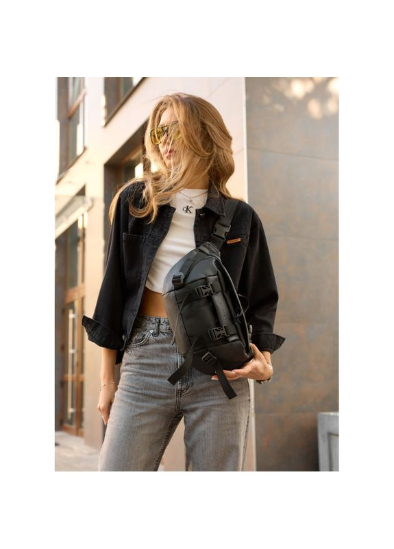 Большая женская сумка бананка DynamicDart черная Sambag (322870554)