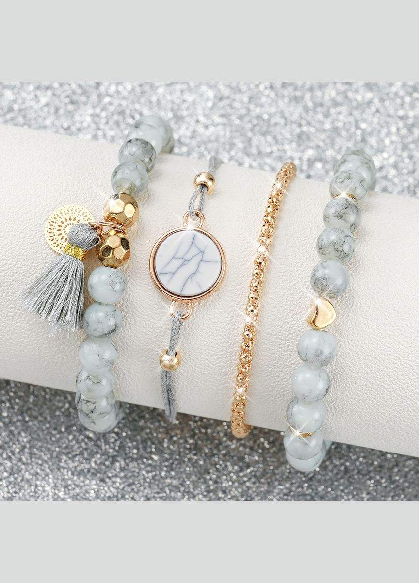 Женские часы кварцевые на силиконовом ремешке Белый + 4 браслета Geneva (335063871)