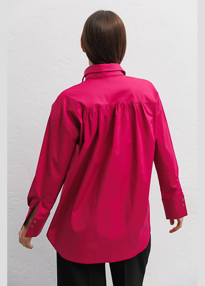 Жіноча сорочка oversize електрик з кокеткою на спині Arjen (294907061)