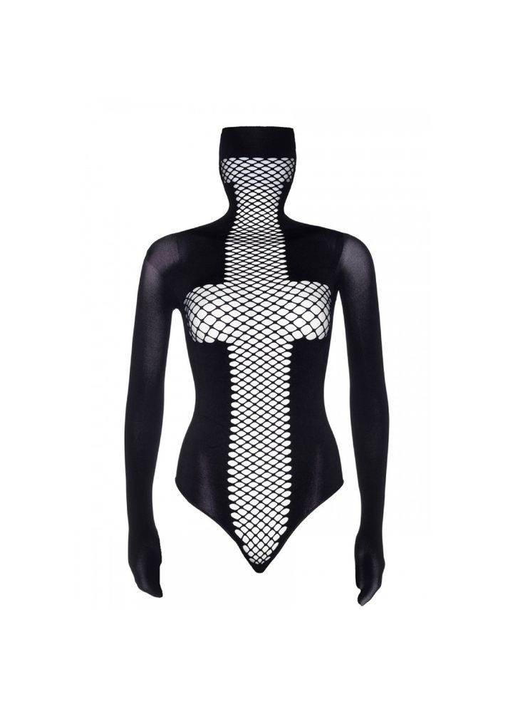 Еротичний боді для БДСМ Leg Avenue сітка, з подовженими рукавами, із закритим обличчям No Brand (303906407)