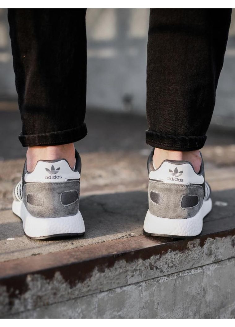 Сірі Осінні кросівки чоловічі adidas iniki grey white 5 адідас інікі No Brand