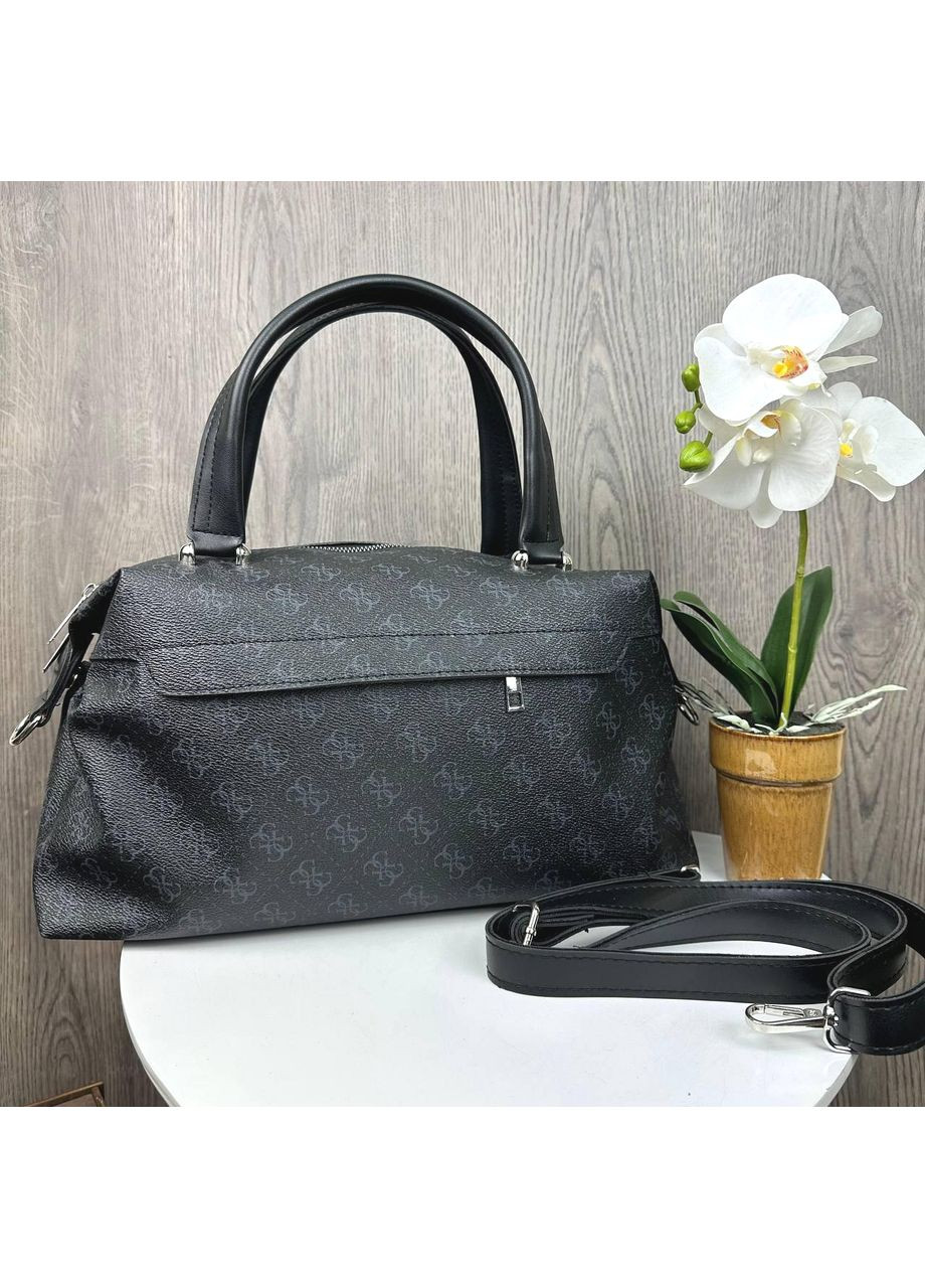 Женская сумка черная большая из экокожи с плечевым ремнем и молнией ProDobro (363259980)