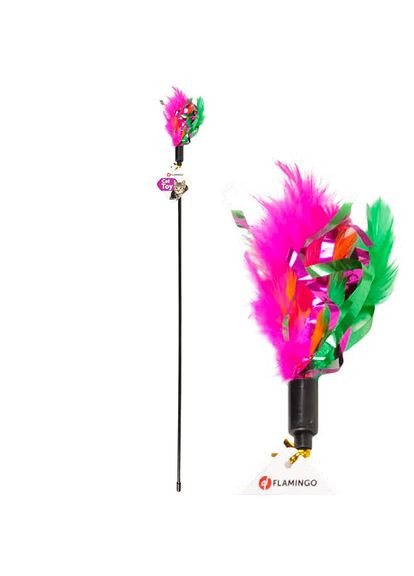 Игрушка для кошек дразилка с перьями Feather Stick 59 см (5400585011630) Flamingo (279572676)