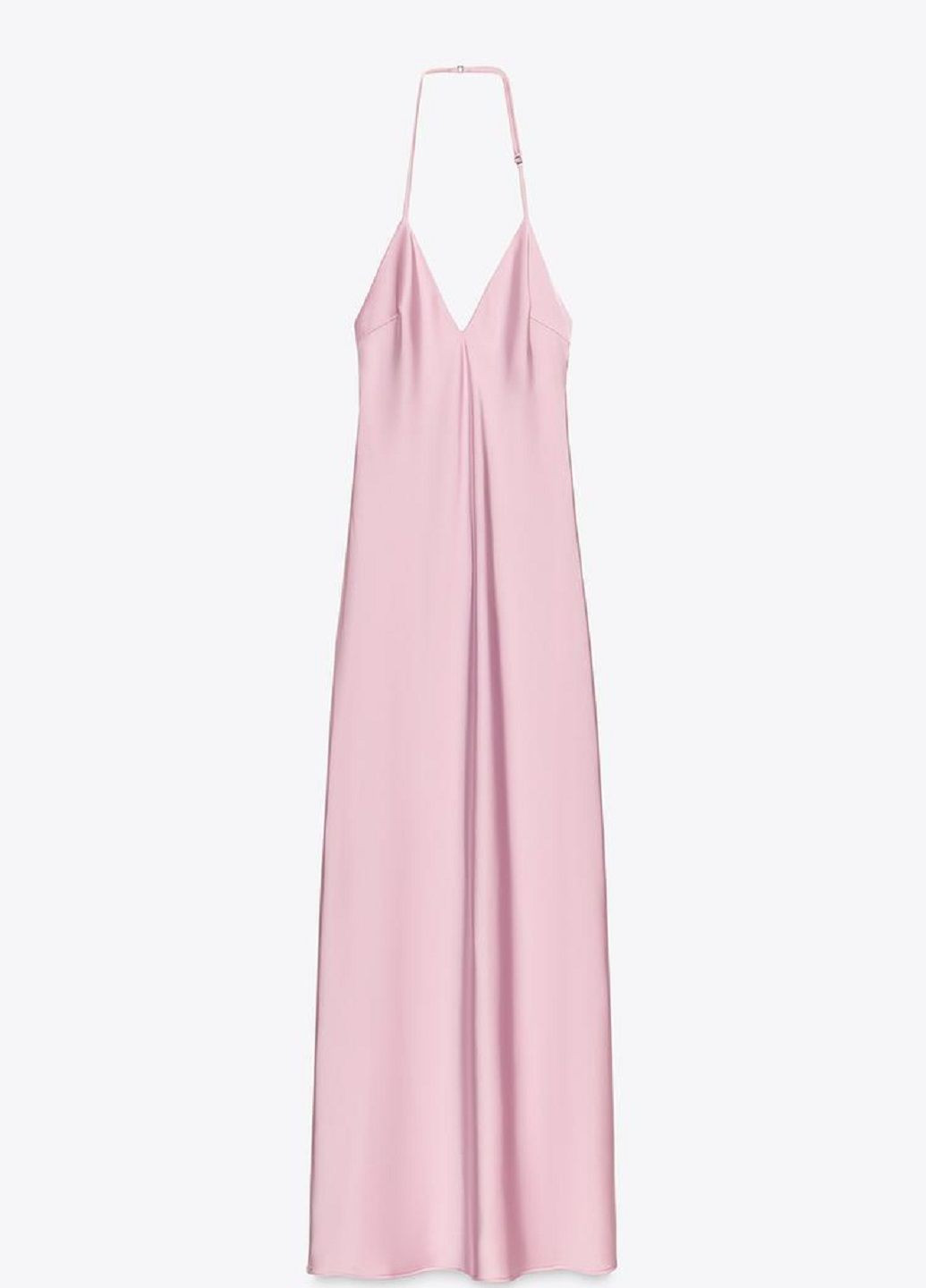Світло-рожева вечірня сукня Zara однотонна