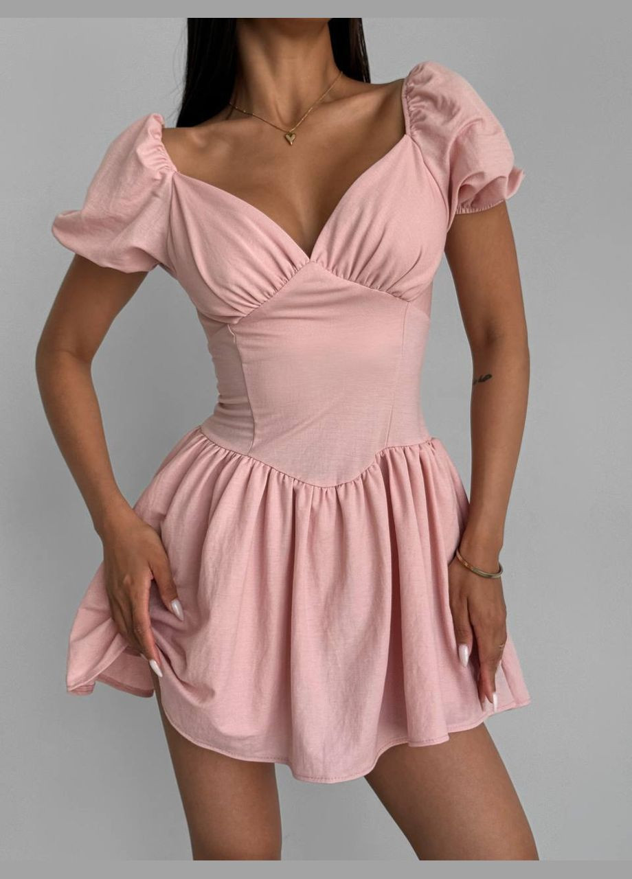 Вечерний женский комбинезон Adelante однотонный светло-розовый вечерний