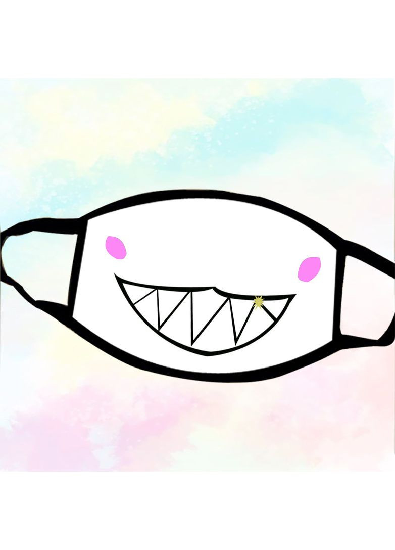 Маска защитная на лицо Улыбка аниме Funny Emoji 17х11 см (ms084) No Brand (360802004)