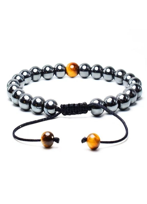 Браслет из гематита и тигрового глаза на стяжке (80059) Hemst (301070990)