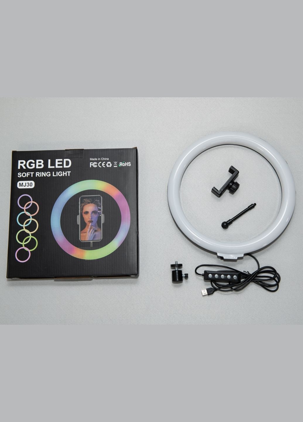 Кольцевая RGB селфи лампа 25см, без штатива USB Diasha (315786781)