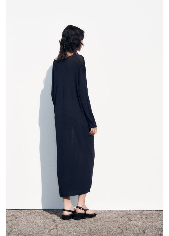 Темно-синя сукня міді 2142/026 Zara