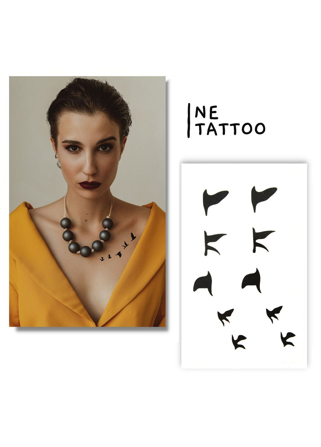 Временная водостойкая тату "Птичий ключ" No Brand (314879063)