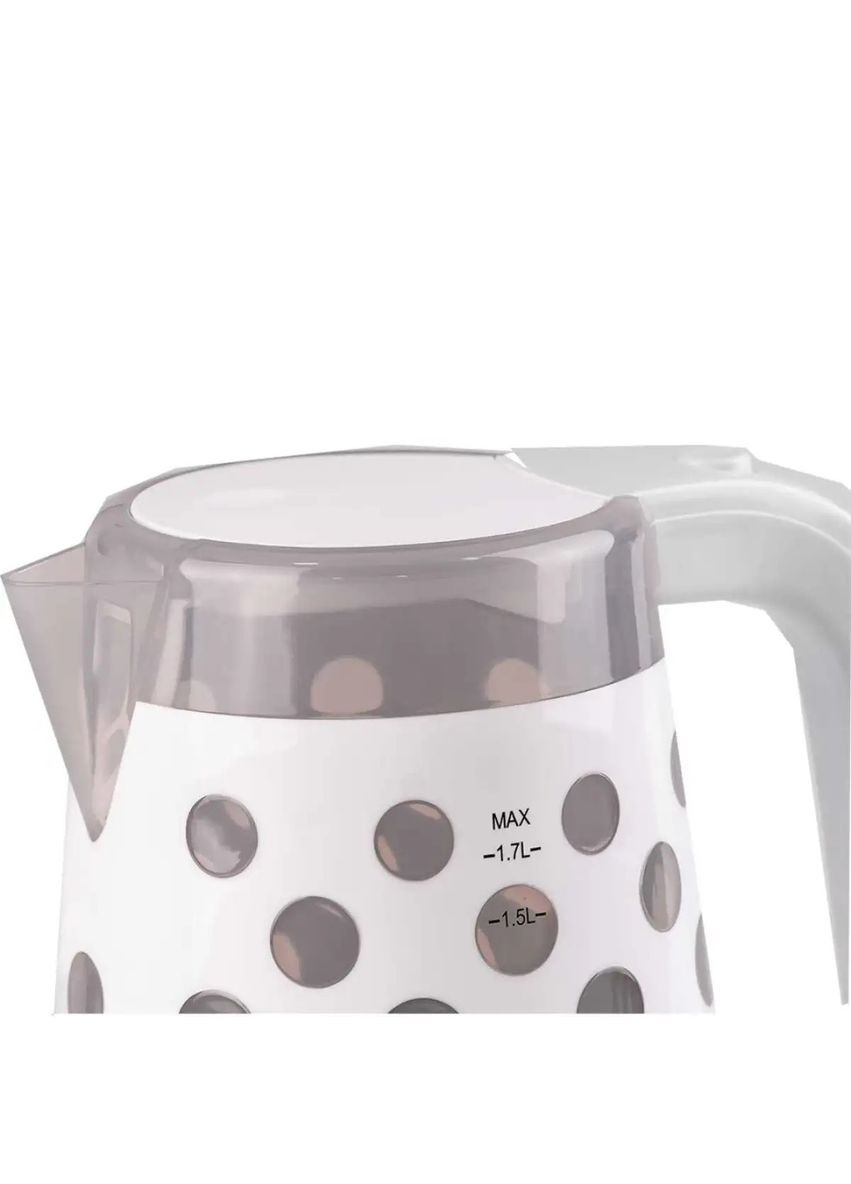Электрочайник с вращением на 360° FK-1621 бесшумный дисковый чайник 1.7л 1850 Вт Белый в горошек Sokany (316173223)