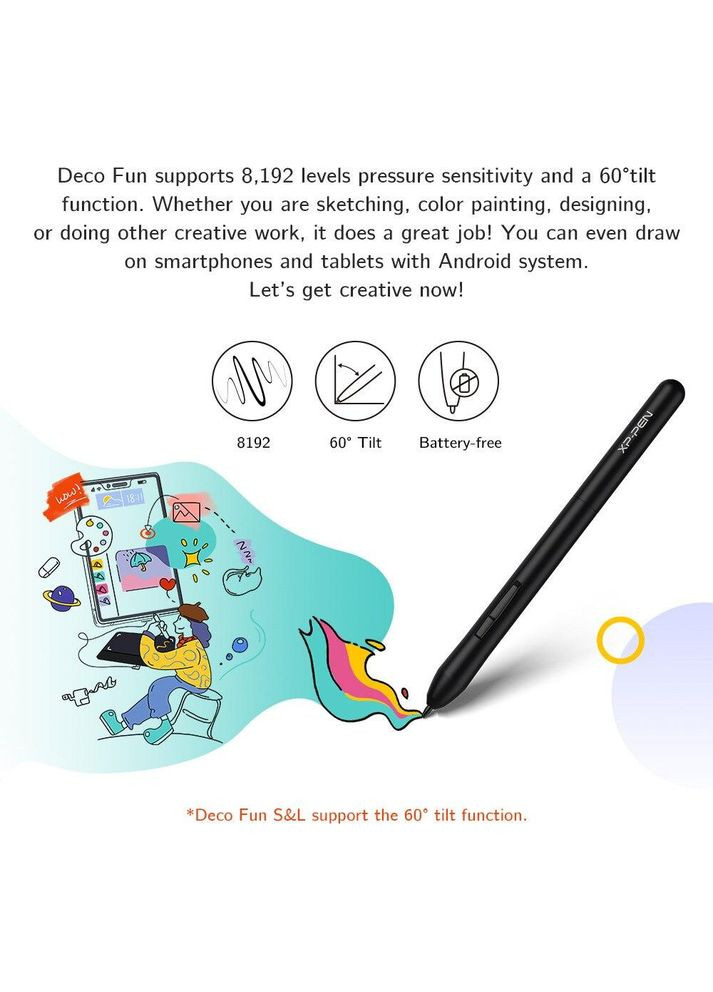 Графічний планшет Deco Fun XS Classic Black для малювання XP-Pen (300577598)